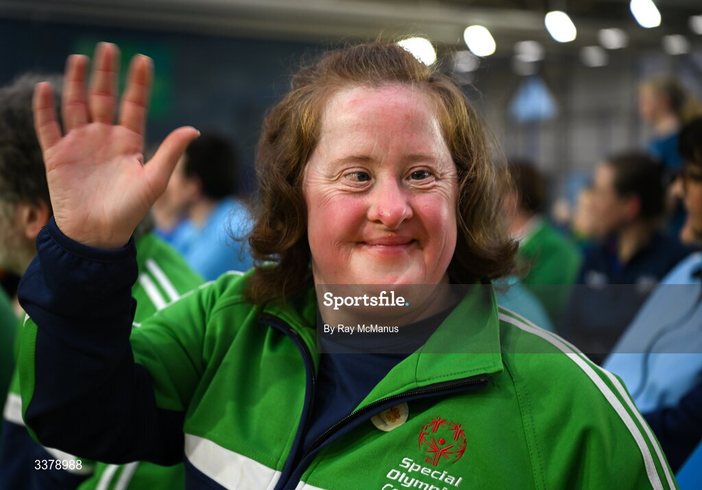 6 March 2026; Special Olympics athlete, Bríd Walsh, Castlebar, Co Mayo, during the Special Olympics Ireland Summer Games PR Launch at the National Indoor Arena on the Sport Ireland Campus in Dublin. Photo by Ray McManus/Sportsfile