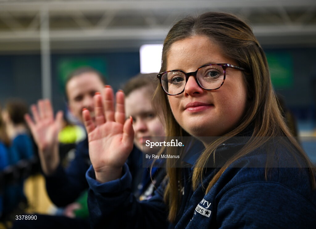 5 March 2026; Special Olympics athlete Maeve Robb, Newry Special Olympics Club, at the Special Olympics Ireland Summer Games launch at the National Indoor Arena on the Sport Ireland Campus in Dublin. Photo by Ray McManus/Sportsfile