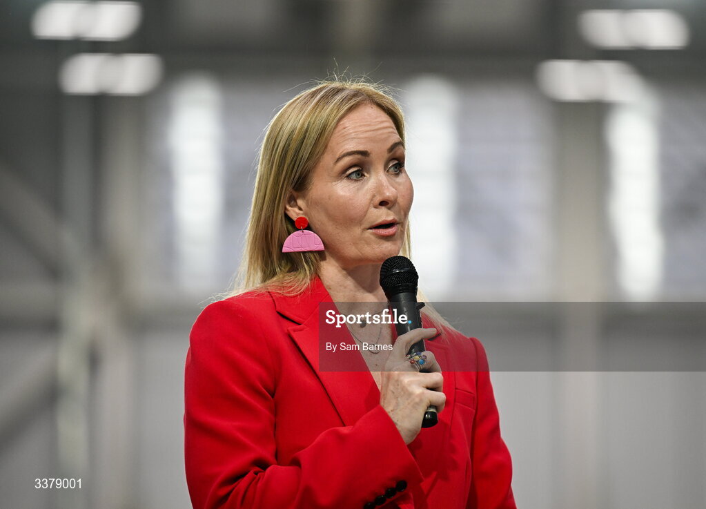 5 March 2026; Special Olympics Ireland Chair Brendan O’Brien addresses the audience during the Special Olympics Ireland Summer Games launch at the National Indoor Arena on the Sport Ireland Campus in Dublin. Photo by Sam Barnes/Sportsfile