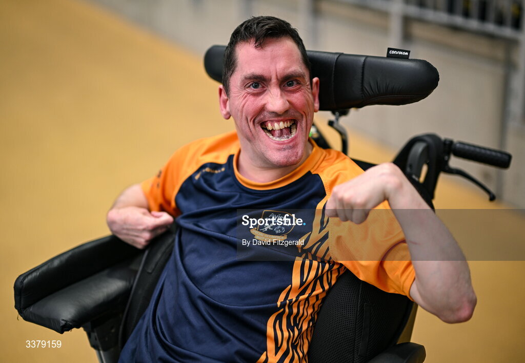 5 March 2026; Special Olympics athletes Francis Donnelly, Avista St Vincent's Centre, Dublin, at the Special Olympics Ireland Summer Games launch at the National Indoor Arena on the Sport Ireland Campus in Dublin. Photo by David Fitzgerald/Sportsfile