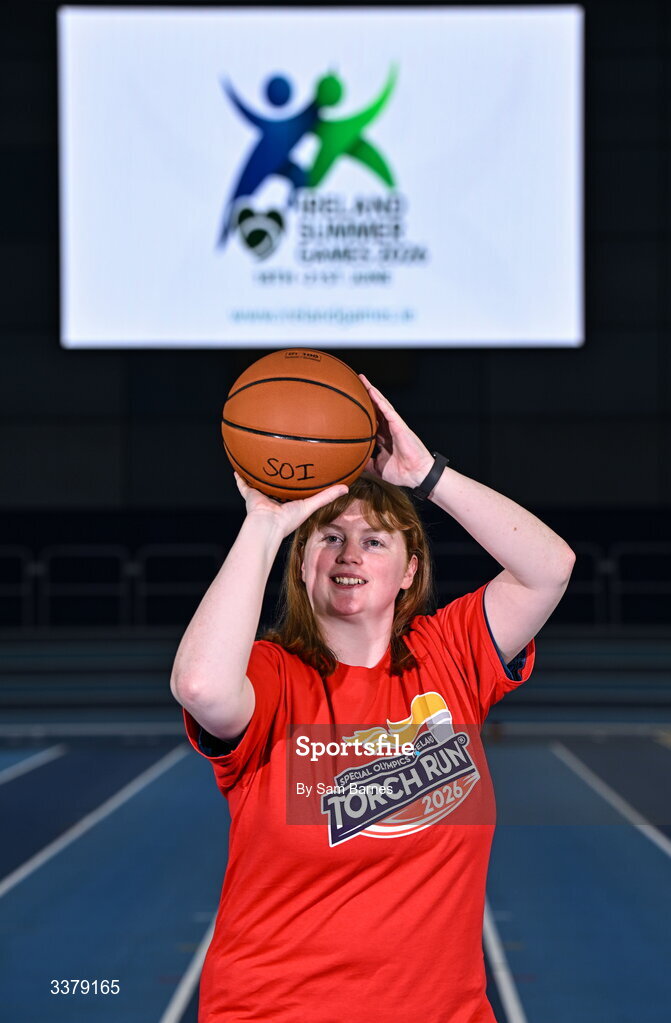 5 March 2026; Special Olympics Athlete Anite Forde from Kildare pictured during the Special Olympics Ireland Summer Games launch at the National Indoor Arena on the Sport Ireland Campus in Dublin. Photo by Sam Barnes/Sportsfile