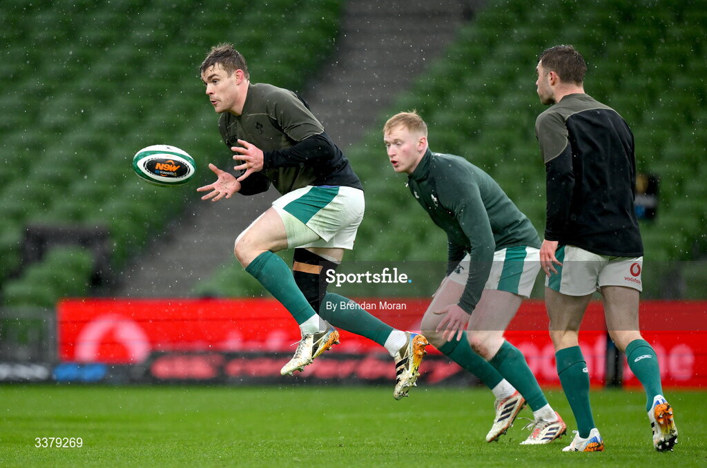 5 March 2026; Garry Ringrose during an Ireland Rugby squad captain's run at the Aviva Stadium in Dublin. Photo by Brendan Moran/Sportsfile