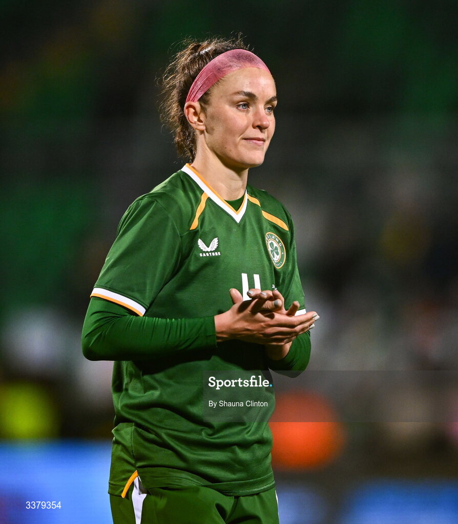 3 March 2026; Caitlin Hayes of Republic of Ireland after the 2027 FIFA Women’s World Cup Qualifier match between Republic of Ireland and France at Tallaght Stadium in Dublin. Photo by Shauna Clinton/Sportsfile