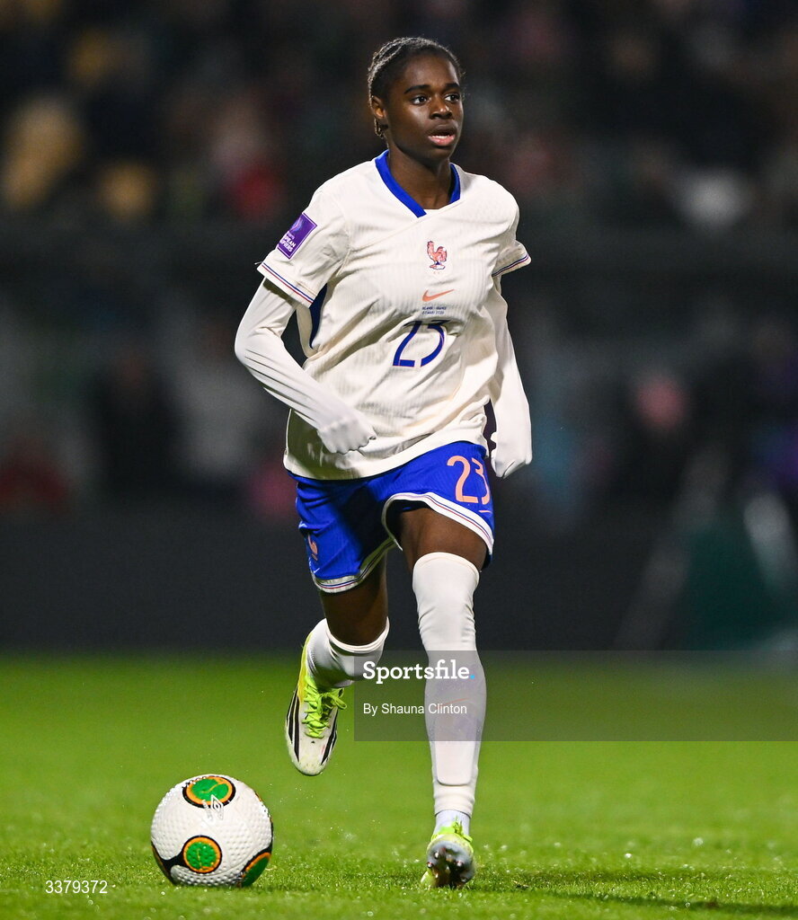 3 March 2026; Melween N'Dongala of France during the 2027 FIFA Women’s World Cup Qualifier match between Republic of Ireland and France at Tallaght Stadium in Dublin. Photo by Shauna Clinton/Sportsfile