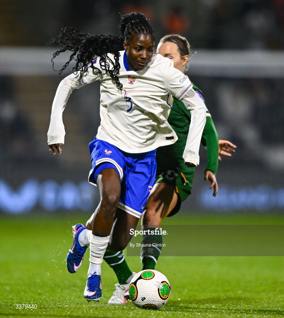 3 March 2026; Thiniba Samoura of France during the 2027 FIFA Women’s World Cup Qualifier match between Republic of Ireland and France at Tallaght Stadium in Dublin. Photo by Shauna Clinton/Sportsfile