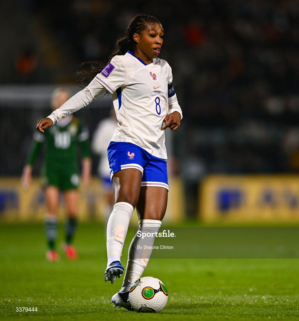 3 March 2026; Grace Geyoro of France during the 2027 FIFA Women’s World Cup Qualifier match between Republic of Ireland and France at Tallaght Stadium in Dublin. Photo by Shauna Clinton/Sportsfile