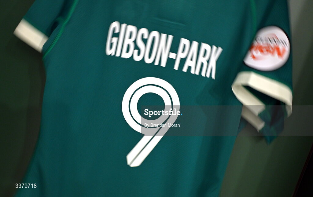 6 March 2026; The jersey of Jamison Gibson-Park in the Ireland dresingroom before the Guinness 6 Nations Rugby Championship match between Ireland and Wales at the Aviva Stadium in Dublin. Photo by Brendan Moran/Sportsfile