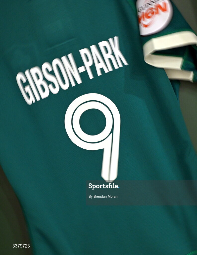 6 March 2026; The jersey of Jamison Gibson-Park in the Ireland dresingroom before the Guinness 6 Nations Rugby Championship match between Ireland and Wales at the Aviva Stadium in Dublin. Photo by Brendan Moran/Sportsfile