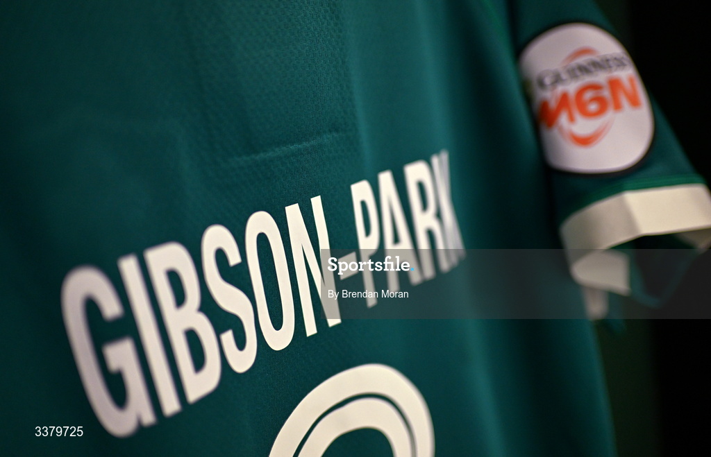 6 March 2026; The jersey of Jamison Gibson-Park in the Ireland dresingroom before the Guinness 6 Nations Rugby Championship match between Ireland and Wales at the Aviva Stadium in Dublin. Photo by Brendan Moran/Sportsfile