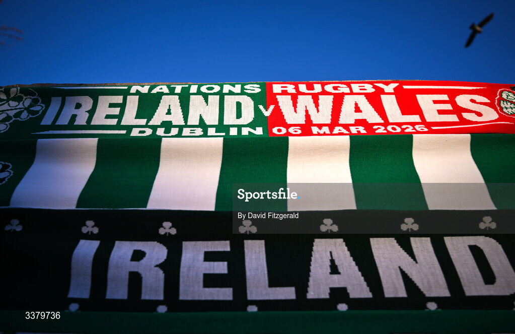 6 March 2026; A general view of merchandise before the Guinness 6 Nations Rugby Championship match between Ireland and Wales at the Aviva Stadium in Dublin. Photo by David Fitzgerald/Sportsfile
