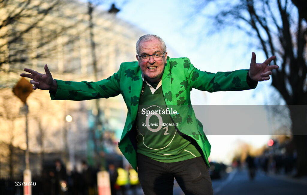 6 March 2026; Ireland supporter Donal Terry, from Cork, before the Guinness 6 Nations Rugby Championship match between Ireland and Wales at the Aviva Stadium in Dublin. Photo by David Fitzgerald/Sportsfile