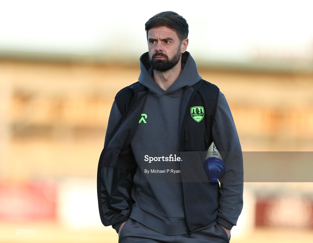 6 March 2026; Greg Bolger of Cork City before the SSE Airtricity Men's First Division match between Cobh Ramblers and Cork City at St Colman's Park in Cobh, Cork. Photo by Michael P Ryan/Sportsfile