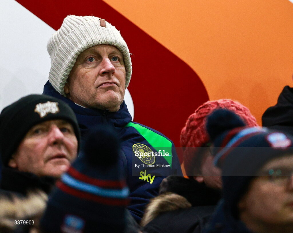 6 March 2026; Republic of Ireland head coach Heimir Hallgrimsson in attendance at the SSE Airtricity Men's Premier Division match between Galway United and Dundalk at Eamonn Deacy Park in Galway. Photo by Thomas Flinkow/Sportsfile