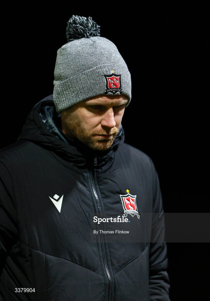 6 March 2026; Dundalk manager Ciarán Kilduff before the SSE Airtricity Men's Premier Division match between Galway United and Dundalk at Eamonn Deacy Park in Galway. Photo by Thomas Flinkow/Sportsfile