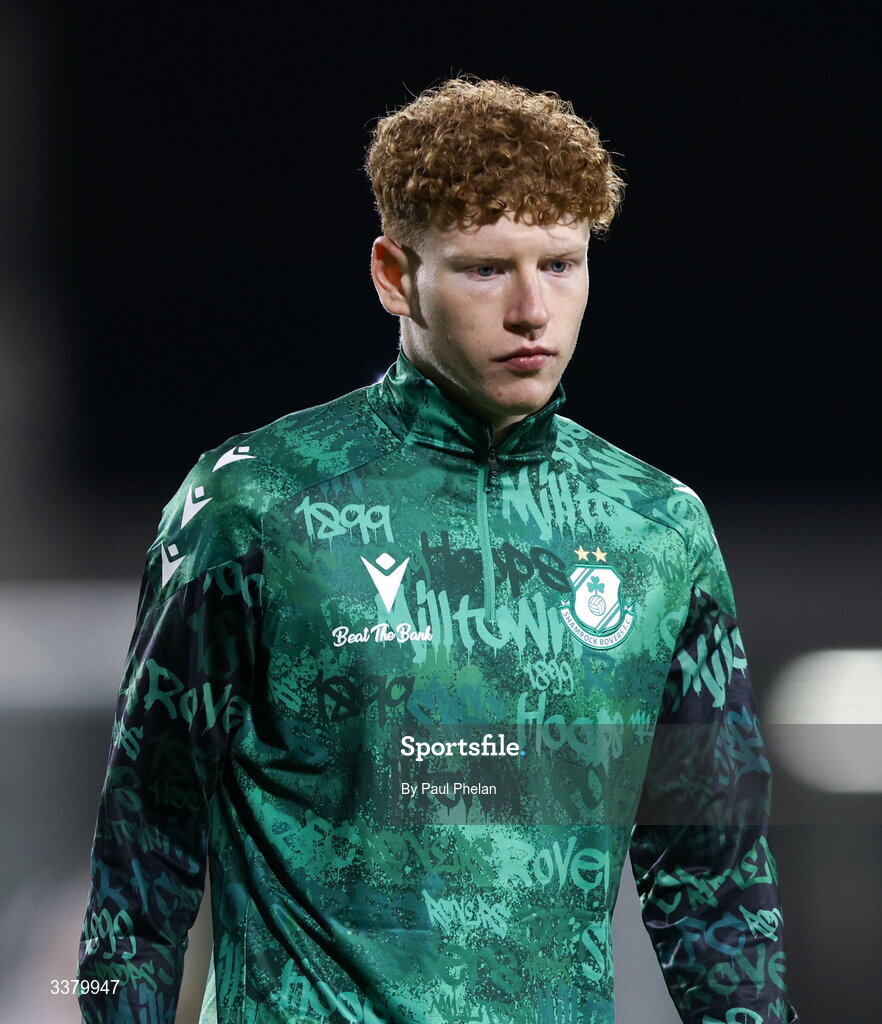 6 March 2026; Adam Brennan of Shamrock Rovers warms up before the SSE Airtricity Men's Premier Division match between Shamrock Rovers and Derry City at Tallaght Stadium in Dublin. Photo by Paul Phelan/Sportsfile
