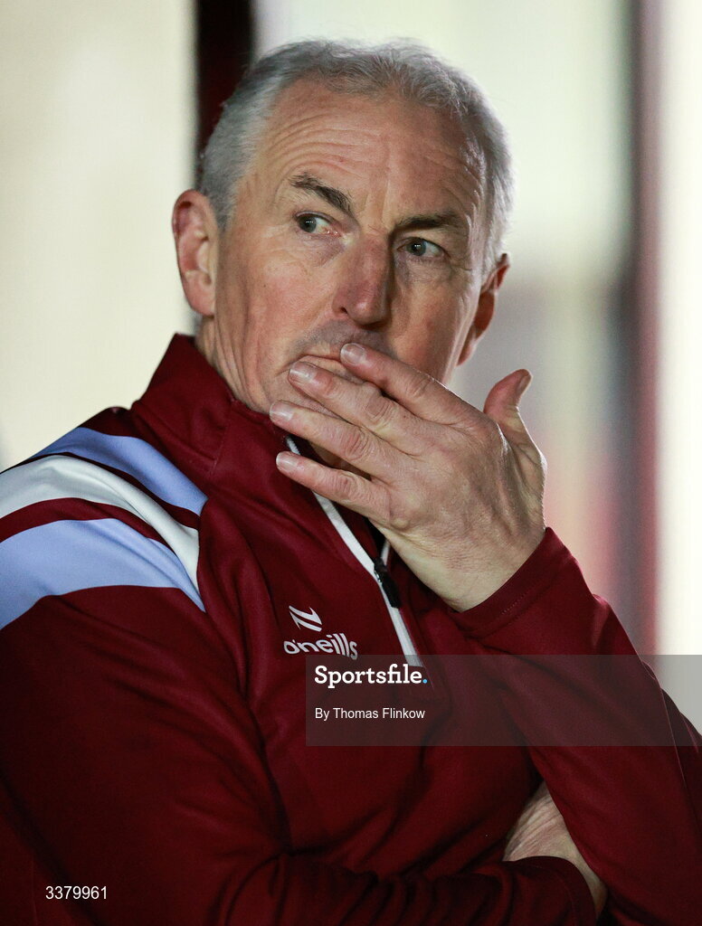 6 March 2026; Galway United manager John Caulfield before the SSE Airtricity Men's Premier Division match between Galway United and Dundalk at Eamonn Deacy Park in Galway. Photo by Thomas Flinkow/Sportsfile