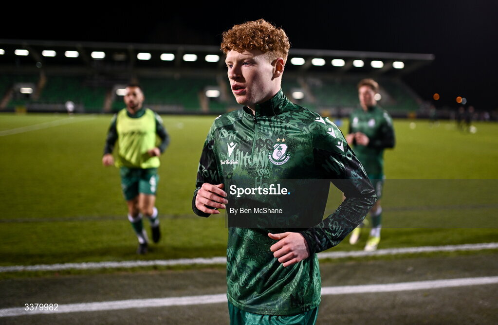 6 March 2026; Adam Brennan of Shamrock Rovers before the SSE Airtricity Men's Premier Division match between Shamrock Rovers and Derry City at Tallaght Stadium in Dublin. Photo by Ben McShane/Sportsfile