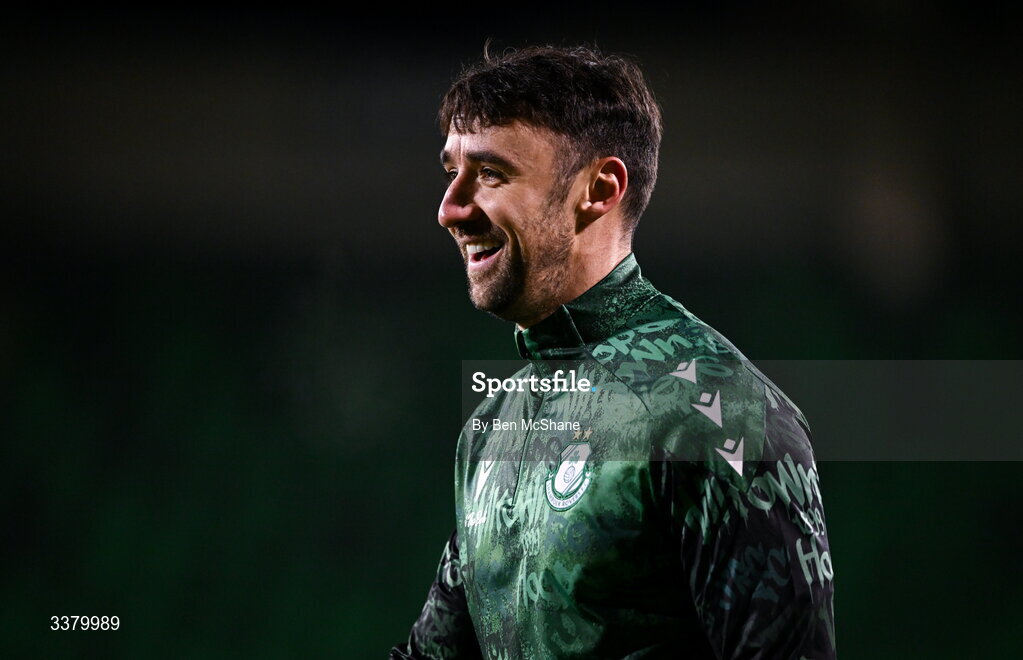 6 March 2026; Enda Stevens of Shamrock Rovers before the SSE Airtricity Men's Premier Division match between Shamrock Rovers and Derry City at Tallaght Stadium in Dublin. Photo by Ben McShane/Sportsfile