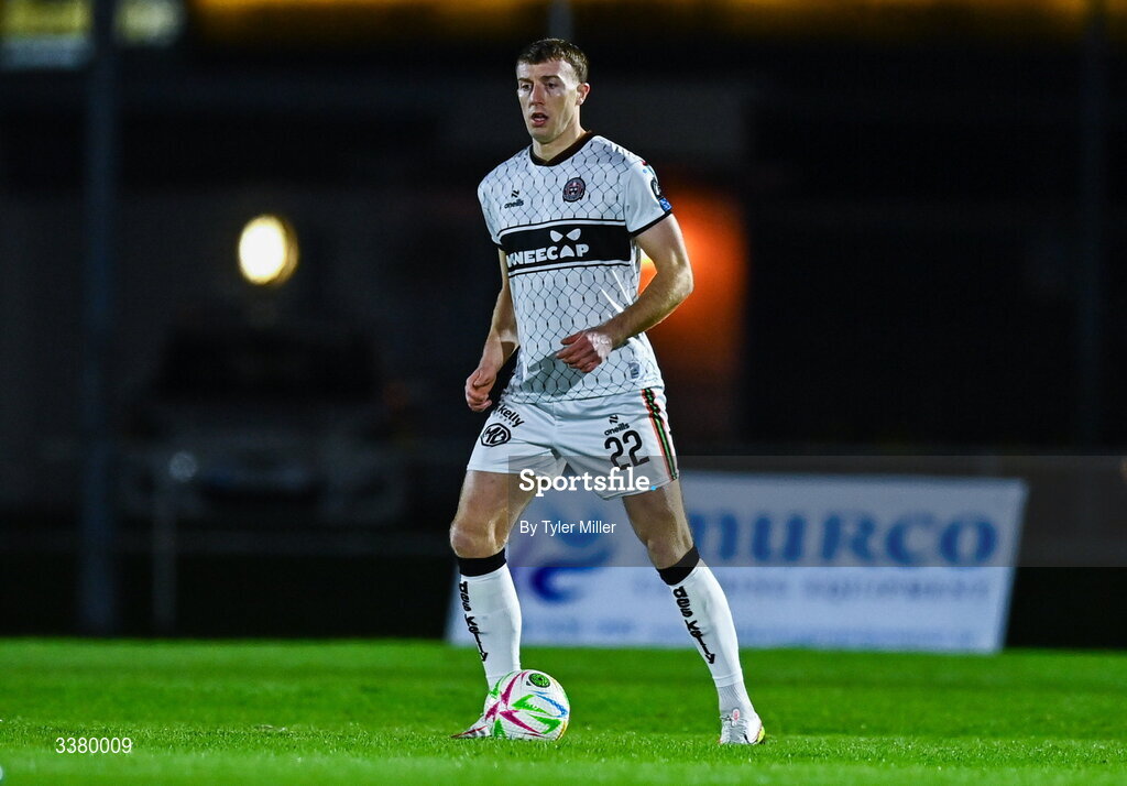 6 March 2026; Sam Todd of Bohemians during the SSE Airtricity Men's Premier Division match between Waterford and Bohemians at the RSC in Waterford. Photo by Tyler Miller/Sportsfile