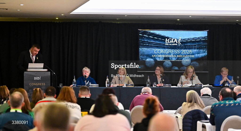6 March 2026; Connacht LGFA chairperson Keith Gilroy during day one of the LGFA Annual Congress at the Diamond Coast Hotel in Sligo. Photo by Piaras Ó Mídheach/Sportsfile