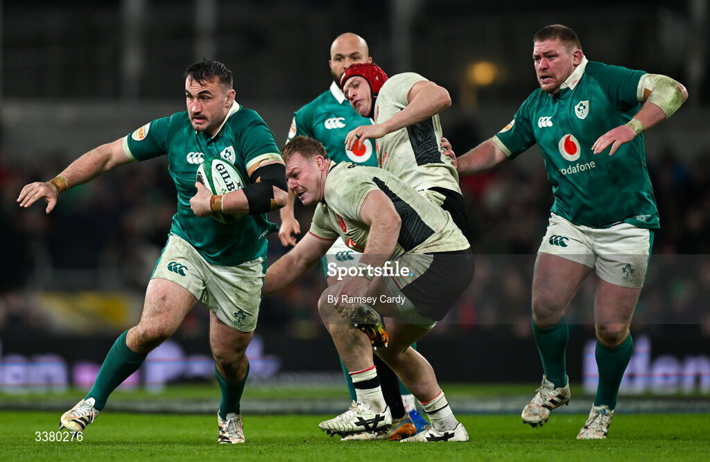 6 March 2026; Rónan Kelleher of Ireland during the Guinness 6 Nations Rugby Championship match between Ireland and Wales at the Aviva Stadium in Dublin. Photo by Ramsey Cardy/Sportsfile