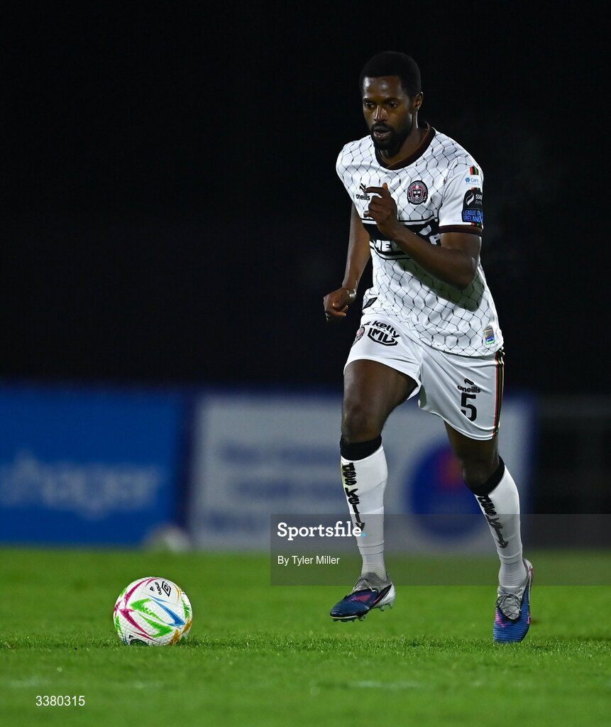 6 March 2026; Sadou Diallo of Bohemians during the SSE Airtricity Men's Premier Division match between Waterford and Bohemians at the RSC in Waterford. Photo by Tyler Miller/Sportsfile