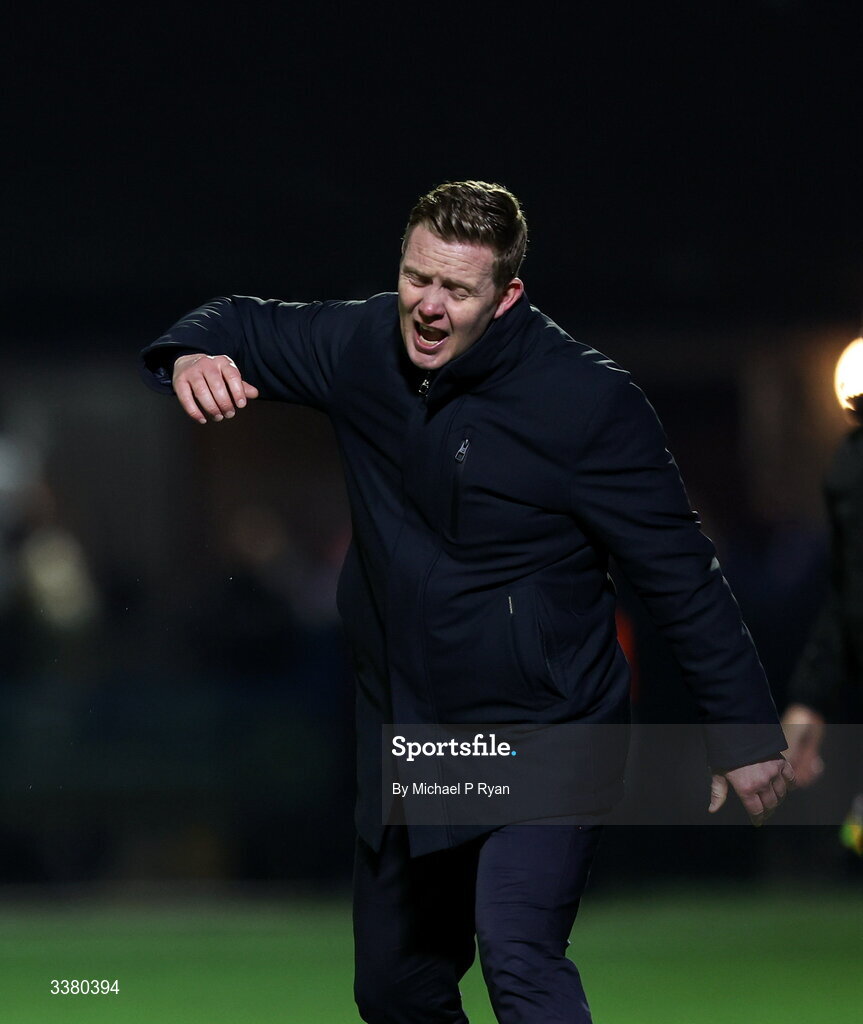 6 March 2026; Cork City manager Barry Robson during the SSE Airtricity Men's First Division match between Cobh Ramblers and Cork City at St Colman's Park in Cobh, Cork. Photo by Michael P Ryan/Sportsfile