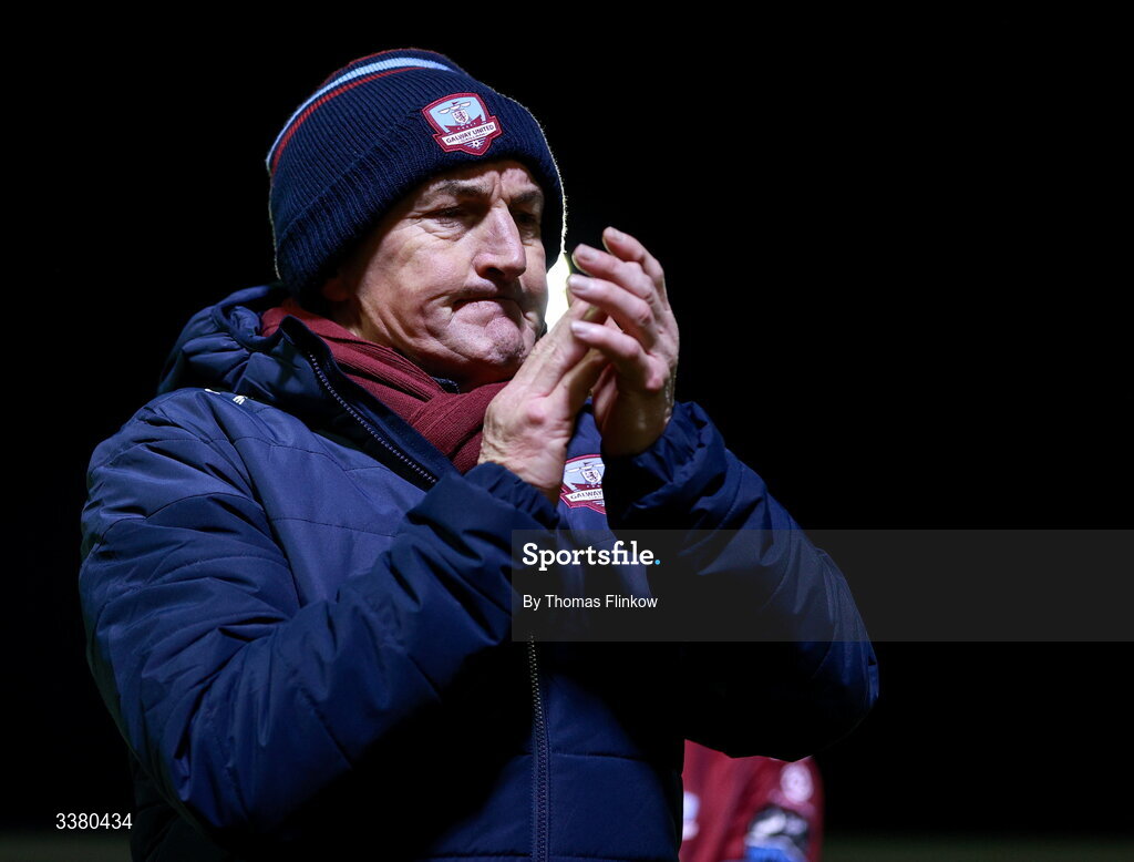 6 March 2026; Galway United manager John Caulfield after the drawn SSE Airtricity Men's Premier Division match between Galway United and Dundalk at Eamonn Deacy Park in Galway. Photo by Thomas Flinkow/Sportsfile