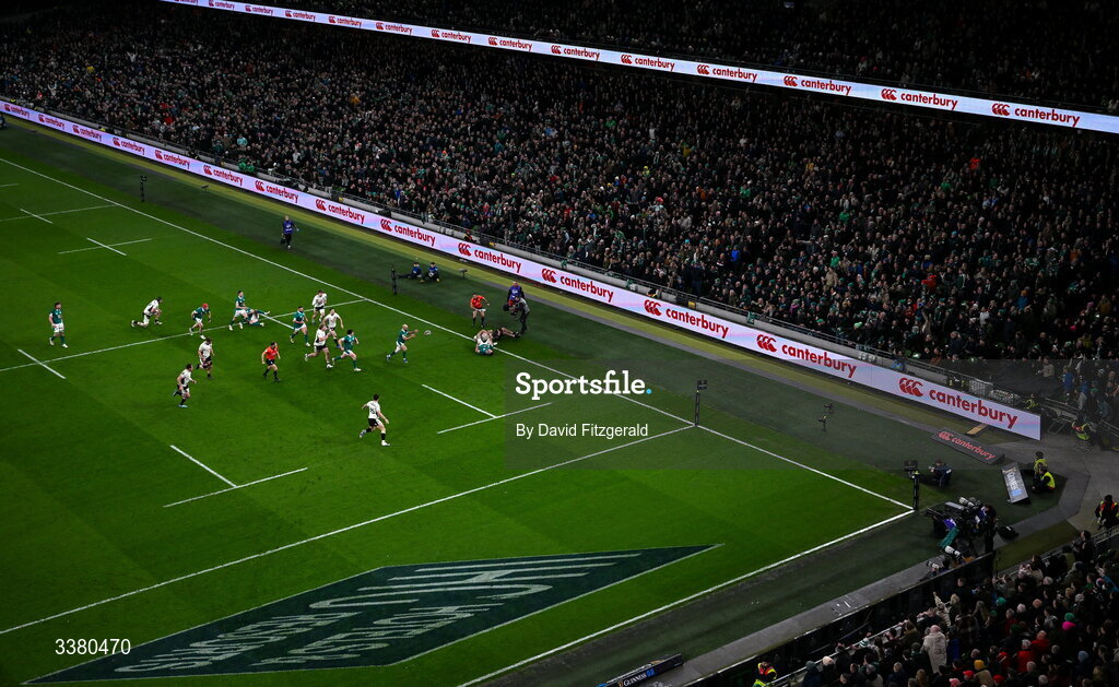 6 March 2026; A general view of action during the Guinness 6 Nations Rugby Championship match between Ireland and Wales at the Aviva Stadium in Dublin. Photo by David Fitzgerald/Sportsfile