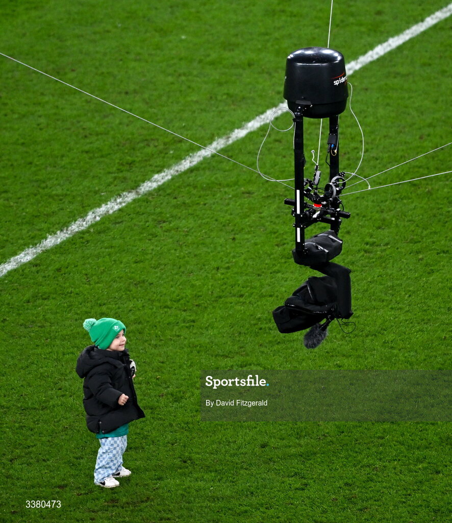 6 March 2026; Jai Gibson-Park, son of Jamison Gibson-Park of Ireland, after the Guinness 6 Nations Rugby Championship match between Ireland and Wales at the Aviva Stadium in Dublin. Photo by David Fitzgerald/Sportsfile