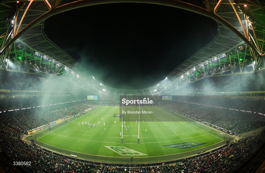 6 March 2026; A general view during the Guinness 6 Nations Rugby Championship match between Ireland and Wales at the Aviva Stadium in Dublin. Photo by Brendan Moran/Sportsfile