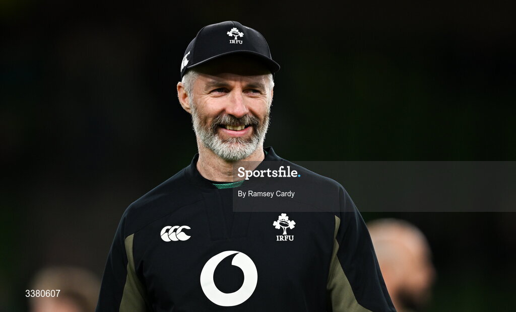 6 March 2026; Ireland head of athletic performance Aled Walters before the Guinness 6 Nations Rugby Championship match between Ireland and Wales at the Aviva Stadium in Dublin. Photo by Ramsey Cardy/Sportsfile