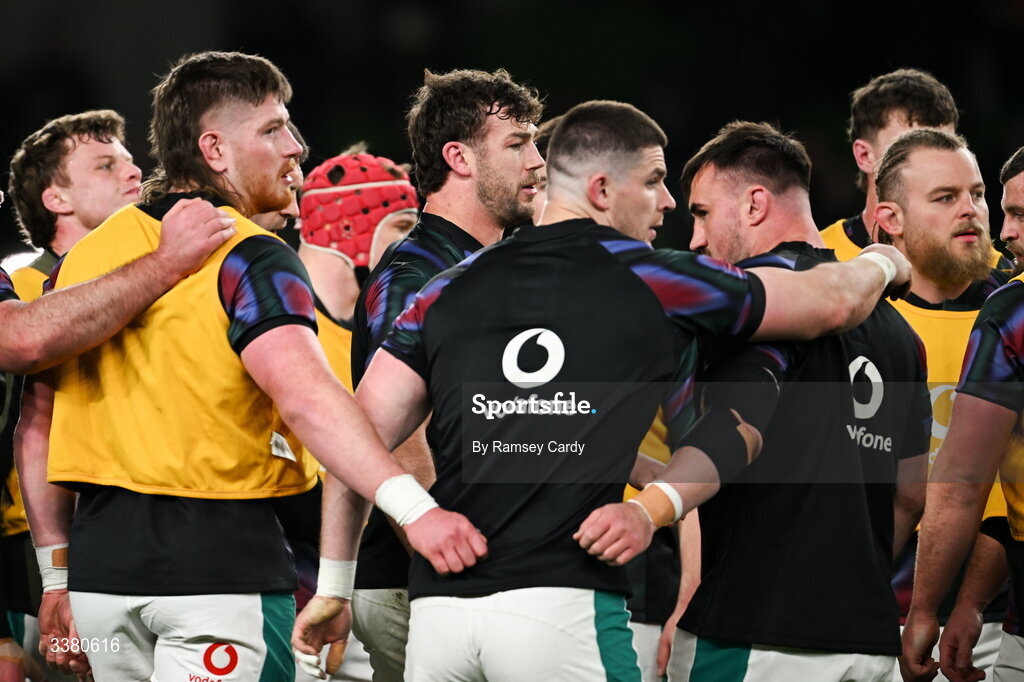 6 March 2026; Caelan Doris of Ireland before the Guinness 6 Nations Rugby Championship match between Ireland and Wales at the Aviva Stadium in Dublin. Photo by Ramsey Cardy/Sportsfile