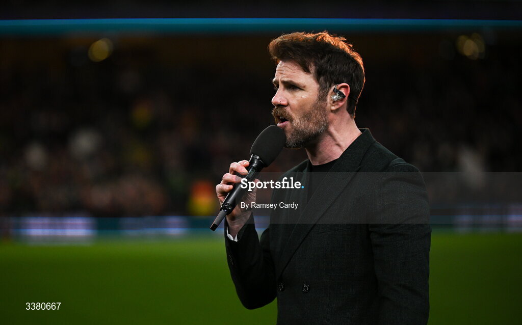 6 March 2026; Former rugby player and singer Barry Murphy before the Guinness 6 Nations Rugby Championship match between Ireland and Wales at the Aviva Stadium in Dublin. Photo by Ramsey Cardy/Sportsfile