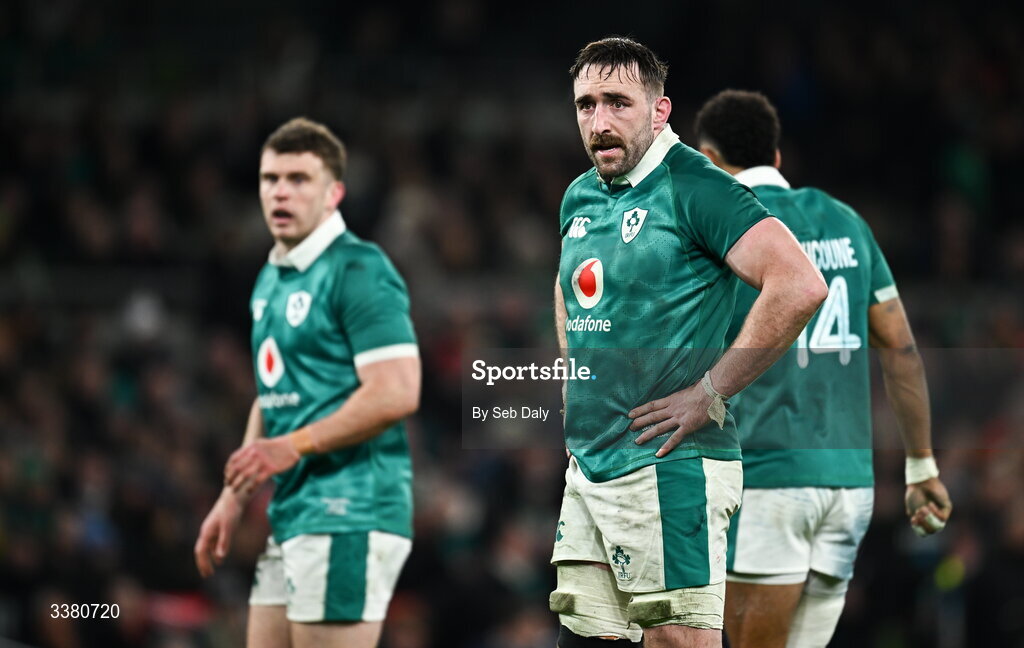 6 March 2026; Jack Conan of Ireland during the Guinness 6 Nations Rugby Championship match between Ireland and Wales at the Aviva Stadium in Dublin. Photo by Seb Daly/Sportsfile