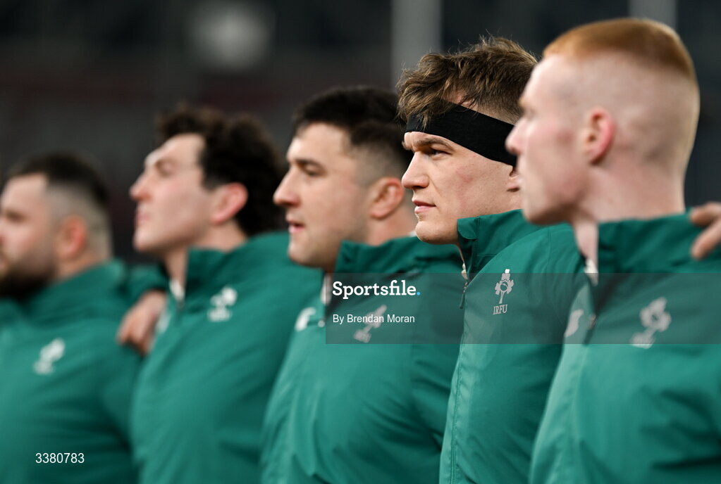 6 March 2026; Josh van der Flier of Ireland before the Guinness 6 Nations Rugby Championship match between Ireland and Wales at the Aviva Stadium in Dublin. Photo by Brendan Moran/Sportsfile