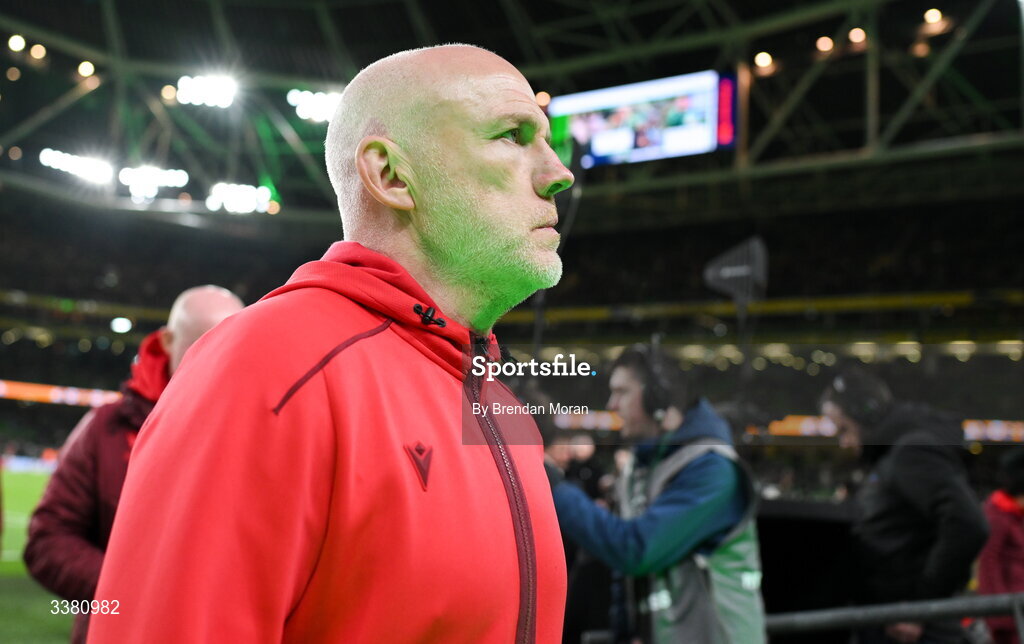 6 March 2026; Wales head coach Steve Tandy before the Guinness 6 Nations Rugby Championship match between Ireland and Wales at the Aviva Stadium in Dublin. Photo by Brendan Moran/Sportsfile