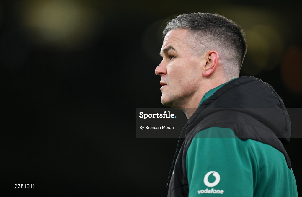 6 March 2026; Ireland assistant coach Jonathan Sexton before the Guinness 6 Nations Rugby Championship match between Ireland and Wales at the Aviva Stadium in Dublin. Photo by Brendan Moran/Sportsfile