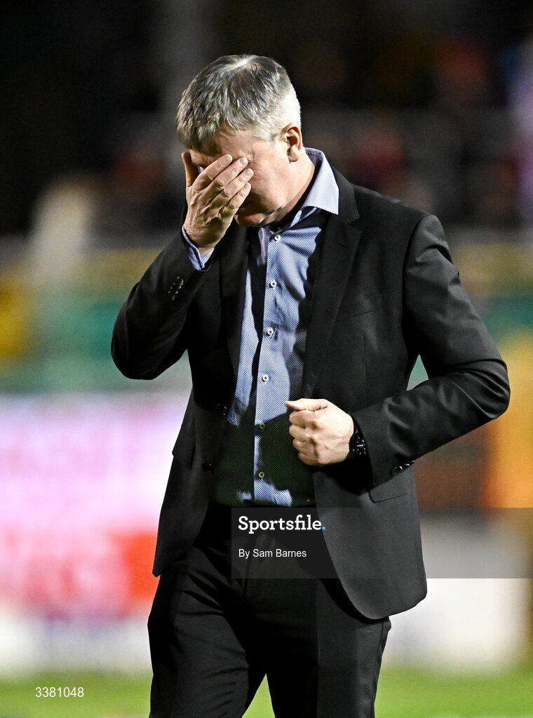 6 March 2026; St Patrick's Athletic manager Stephen Kenny before the SSE Airtricity Men's Premier Division match between Shelbourne and St Patrick's Athletic at Tolka Park in Dublin. Photo by Sam Barnes/Sportsfile