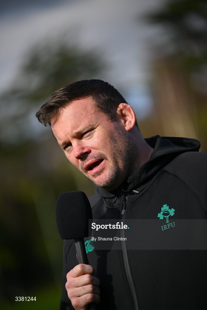 7 March 2026; Clovers head coach Denis Fogarty before the Celtic Challenge Round 10 match between Wolfhounds and Clovers at Belfield Bowl in Dublin. Photo by Shauna Clinton/Sportsfile