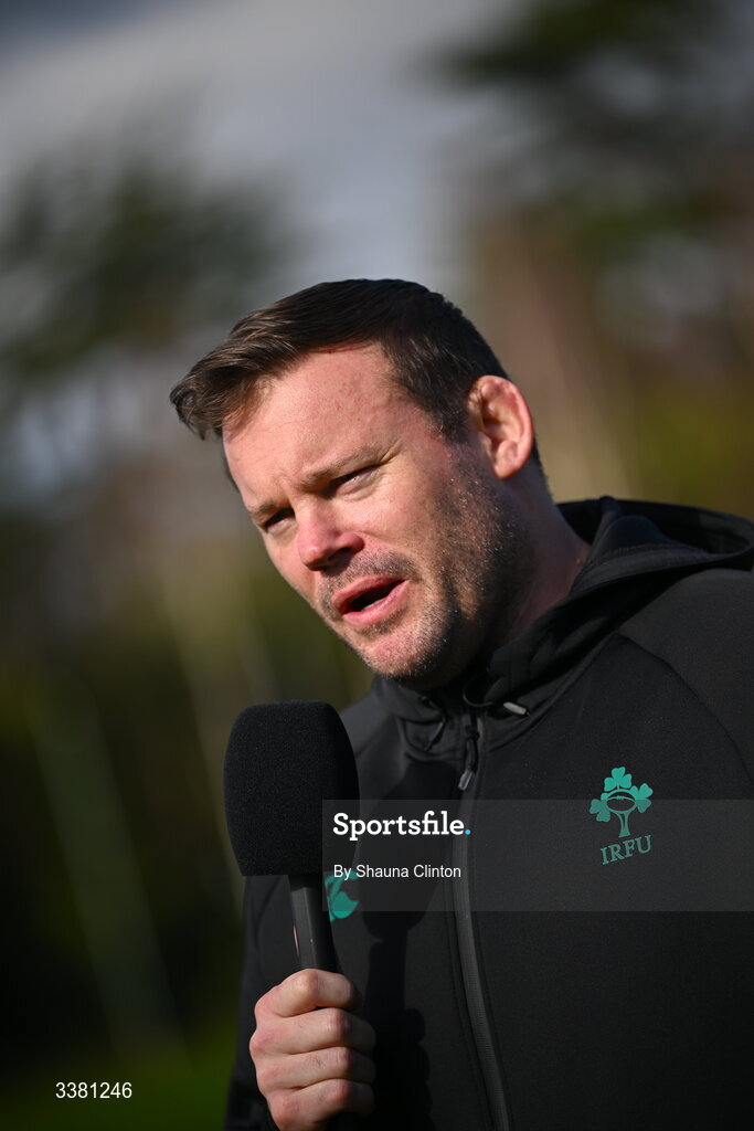 7 March 2026; Clovers head coach Denis Fogarty before the Celtic Challenge Round 10 match between Wolfhounds and Clovers at Belfield Bowl in Dublin. Photo by Shauna Clinton/Sportsfile