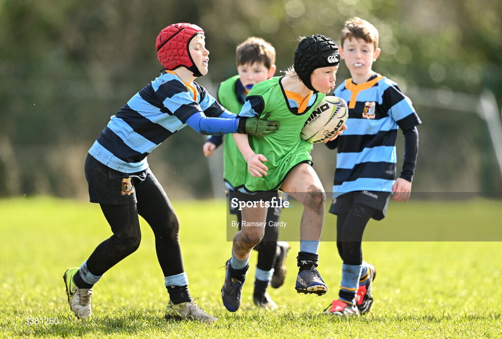 7 March 2026; Action during the Aviva Minis Rugby Festival at Balbriggan Rugby Club in Dublin. Photo by Ramsey Cardy/Sportsfile