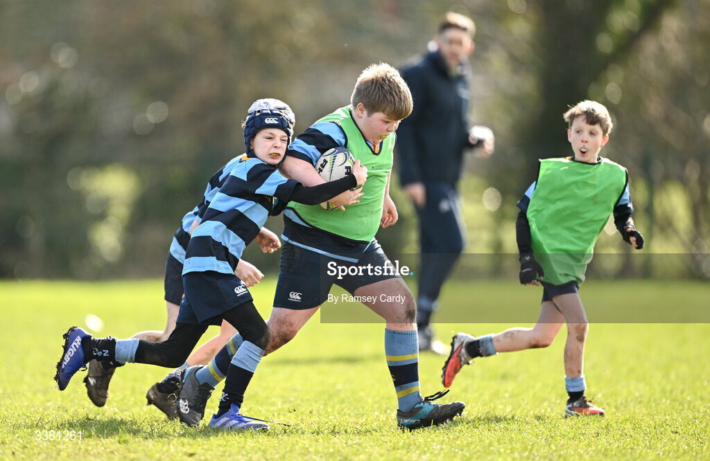 7 March 2026; Action during the Aviva Minis Rugby Festival at Balbriggan Rugby Club in Dublin. Photo by Ramsey Cardy/Sportsfile