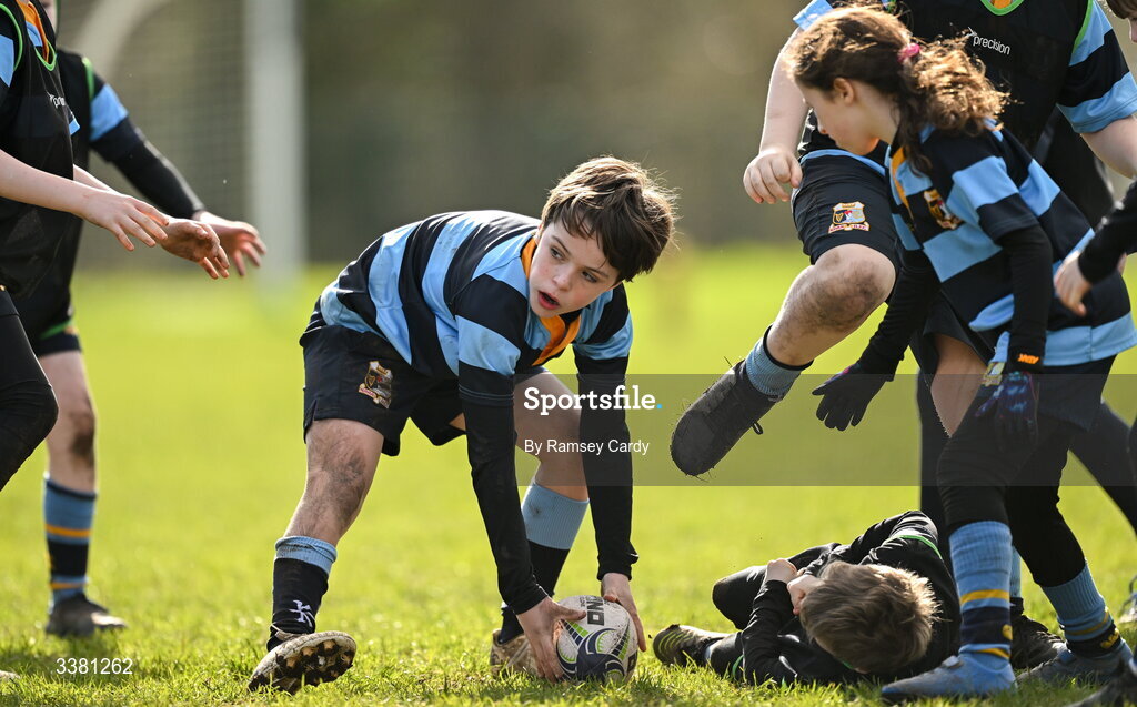 7 March 2026; Action during the Aviva Minis Rugby Festival at Balbriggan Rugby Club in Dublin. Photo by Ramsey Cardy/Sportsfile