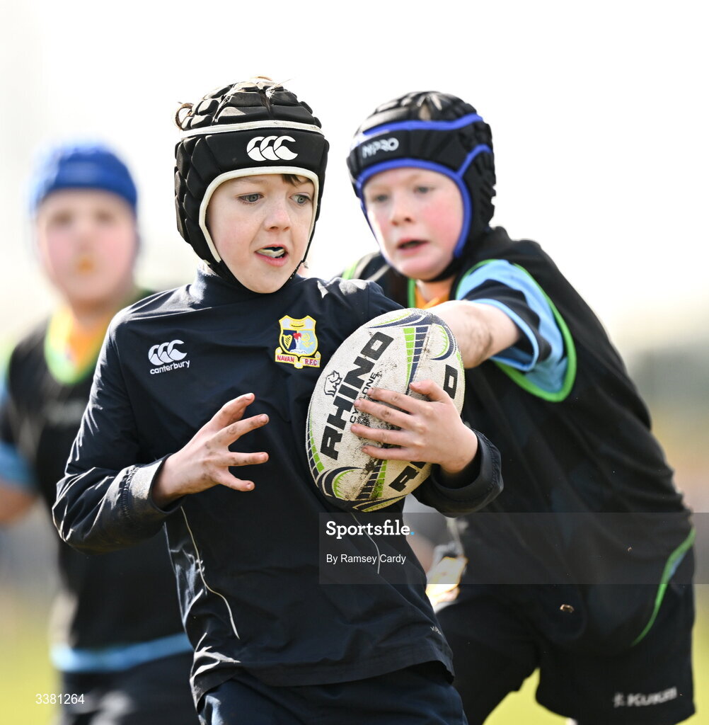 7 March 2026; Action during the Aviva Minis Rugby Festival at Balbriggan Rugby Club in Dublin. Photo by Ramsey Cardy/Sportsfile