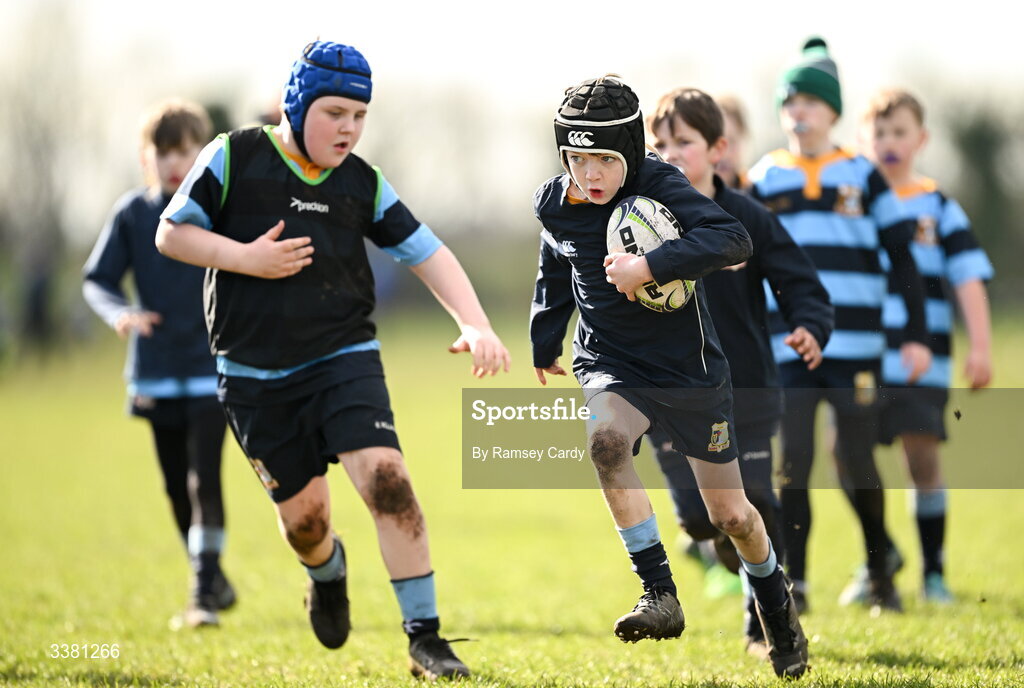 7 March 2026; Action during the Aviva Minis Rugby Festival at Balbriggan Rugby Club in Dublin. Photo by Ramsey Cardy/Sportsfile