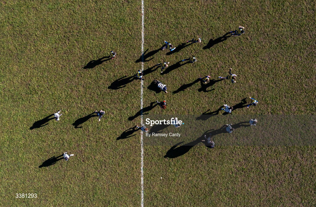 7 March 2026; An aerial view of action during the Aviva Minis Rugby Festival at Balbriggan Rugby Club in Dublin. Photo by Ramsey Cardy/Sportsfile