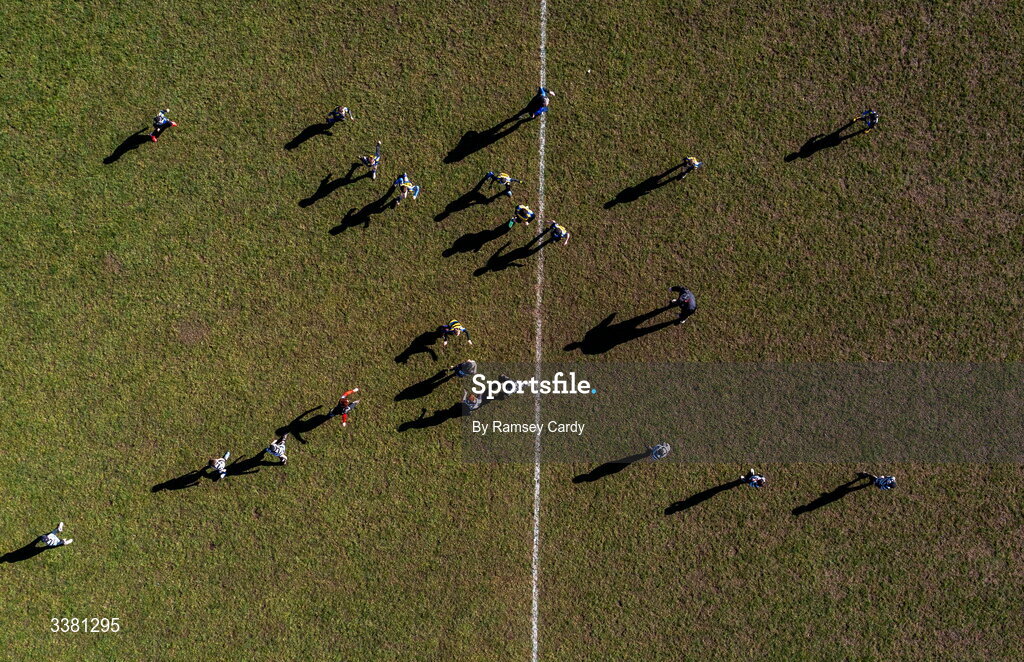 7 March 2026; An aerial view of action during the Aviva Minis Rugby Festival at Balbriggan Rugby Club in Dublin. Photo by Ramsey Cardy/Sportsfile