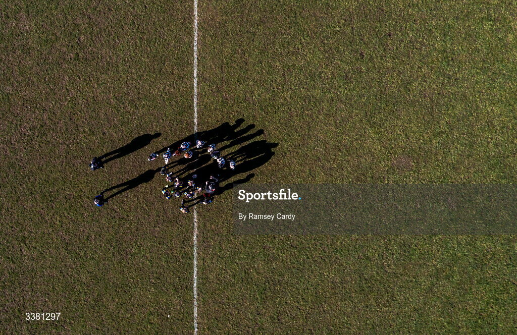 7 March 2026; An aerial view of action during the Aviva Minis Rugby Festival at Balbriggan Rugby Club in Dublin. Photo by Ramsey Cardy/Sportsfile