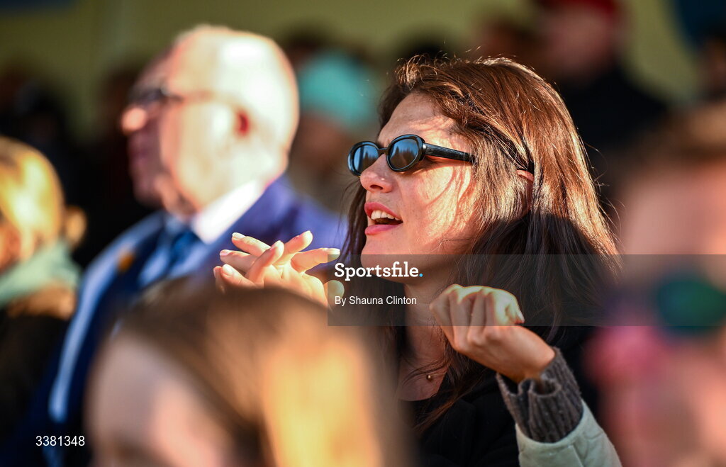 7 March 2026; American and Bristol Bears rugby player Ilona Maher looks on during the Celtic Challenge Round 10 match between Wolfhounds and Clovers at Belfield Bowl in Dublin. Photo by Shauna Clinton/Sportsfile